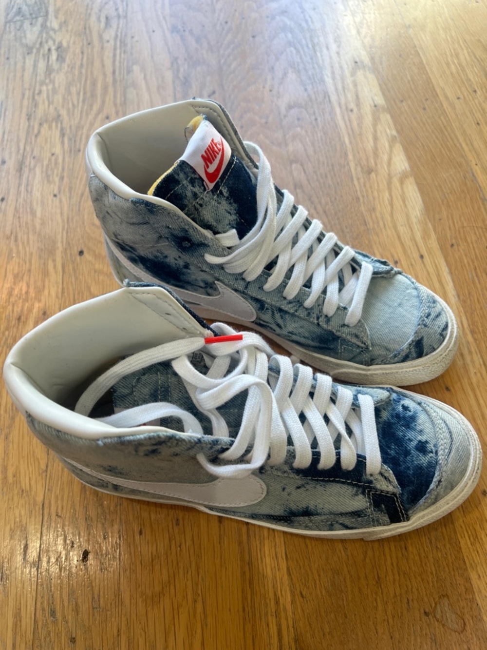 Nike Blazer Mid Denim Tie-Dye Sneakers - Blue White